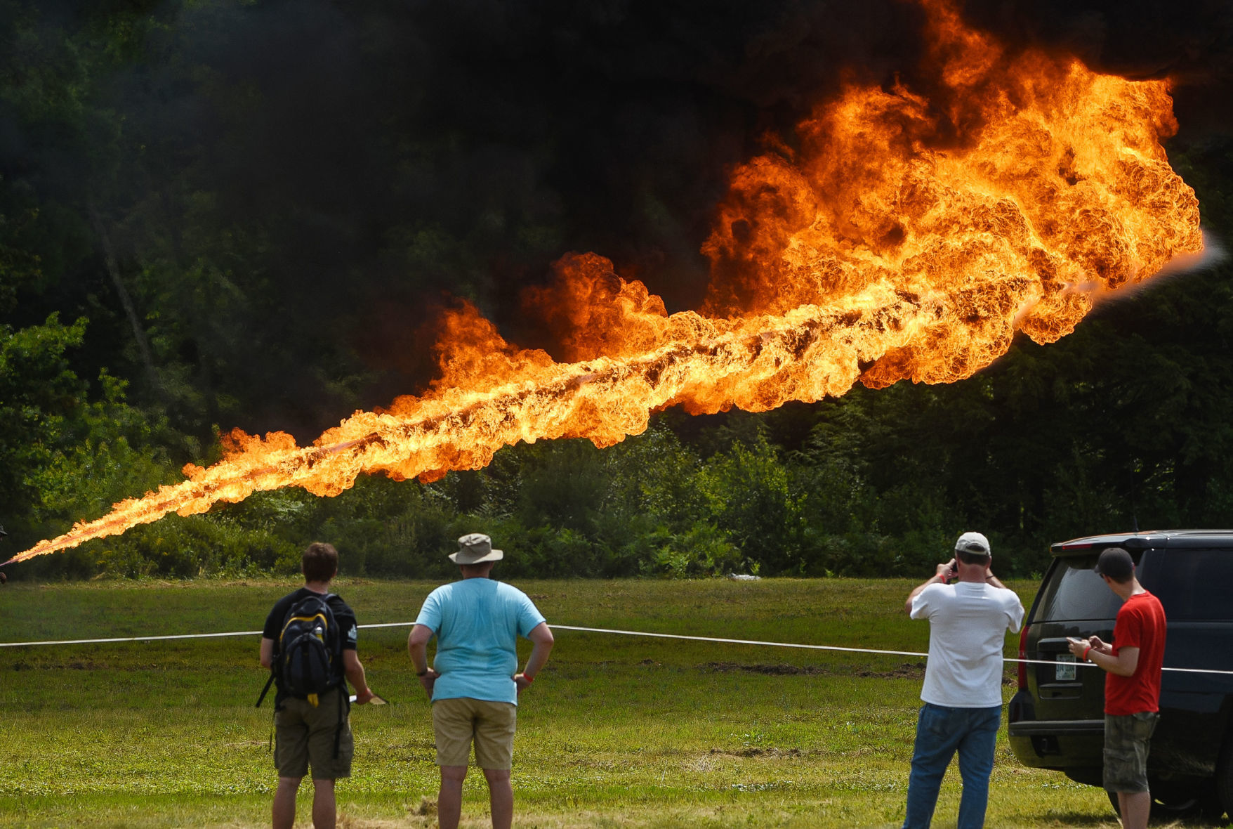 Flame thrower demonstration